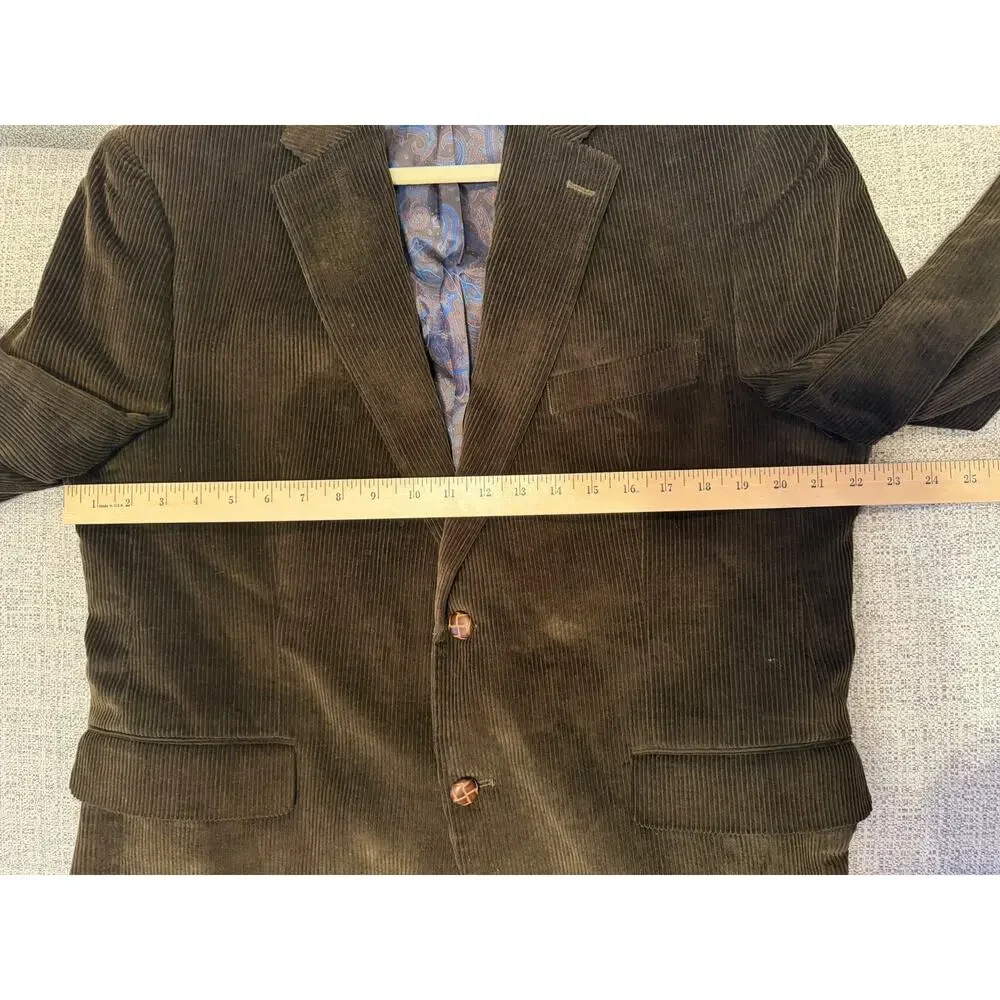 Lauren Ralph Lauren Brown Corduroy Sports Coat Blazer Jacket 2 Button Men's 42S
